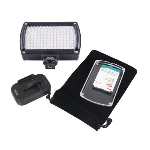 120 LED Video Light XH-120 Lamp 9W 850LM Dimmable for Camcorder Wedding DSLR Camera with 2500mAh Battery AC Adapter